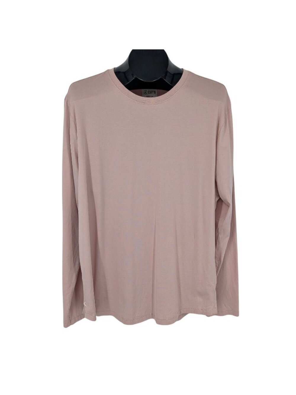 Cuts Curve Hem Long Sleeve T Shirt Pima Cotton Minimalist Luxe Basics XLarge